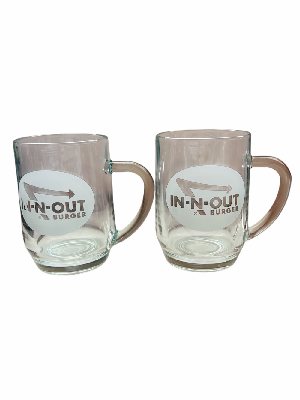 IN-N-OUT Burger Clear Glass Mug with Logo -Pair